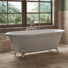 Load image into Gallery viewer, Cambridge Plumbing Cambridge Plumbing DE67-398684-PKG-NH Cast Iron Double Ended Clawfoot Tub 67&quot; X 30&quot; with no Faucet Drillings and Complete Free Standing English Telephone Style Faucet with Hand Held Shower Assembly Plumbing Package