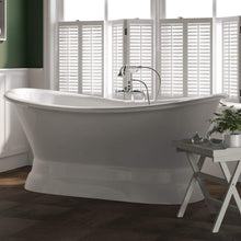 Load image into Gallery viewer, Cambridge Plumbing Cambridge Plumbing DES-PED-398684-PKG-NH Cast Iron Double Ended Slipper Tub 71&quot; X 30&quot; with no Faucet Drillings and Complete Free Standing English Telephone Style Faucet with Hand Held Shower Assembly Plumbing Package