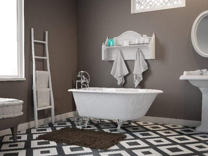 Cambridge Plumbing Cambridge Plumbing RR55-NH Cast-Iron Rolled Rim Clawfoot Tub 55