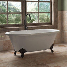 Load image into Gallery viewer, Cambridge Plumbing Oil Rubbed Bronze Cambridge Plumbing DE-60-NH-BN Cast Iron Double Ended Clawfoot Tub 60&quot; X 30&quot; with No Faucet Drillings and Brushed Nickel Feet