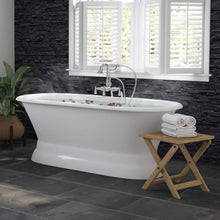 Load image into Gallery viewer, Cambridge Plumbing Polished Chrome Cambridge Plumbing DE66-PED-398684-PKG-NH 66 Inch Cast Iron Dual-Ended Pedestal Bathtub with No Faucet drillings and Complete plumbing package