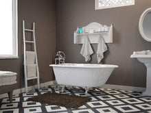 Load image into Gallery viewer, Cambridge Plumbing Polished Chrome Cambridge Plumbing RR55-NH Cast-Iron Rolled Rim Clawfoot Tub 55&quot; X 30&quot; with No Faucet Drillings