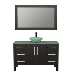 Cambridge Plumbing Vanity Brushed Nickel $1,429.00 Cambridge Plumbing 8116B 48 Inch Solid Wood Bathroom Vanity Set, Espresso Finish with Glass Countertop and Sink, Includes Faucet, Drain and Mirror