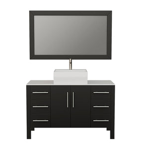 Cambridge Plumbing Vanity Brushed Nickel $1,499.00 Cambridge Plumbing 8116 48 Inch Solid Wood Bathroom Vanity Set, Espresso Finish with White Porcelain Vessel Sink, Includes Faucet, Drain and Mirror