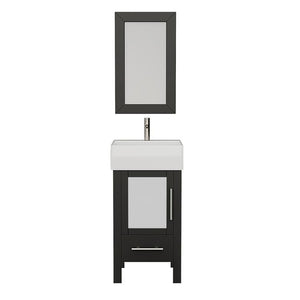 Cambridge Plumbing Vanity Brushed Nickel $779.00 Cambridge Plumbing 8137 18 Inch Solid Wood Bathroom Vanity Set, Espresso Finish with White Porcelain Vessel Sink, Includes Faucet, Drain and Mirror