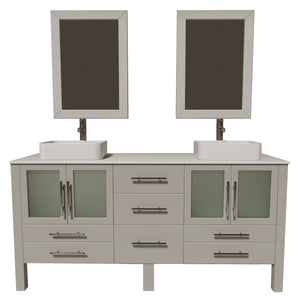 Cambridge Plumbing Vanity Brushed Nickel Cambridge Plumbing 8119XLG Cambridge Plumbing Complete 72" Vanity Set with Polished Chrome Plumbing