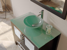 Load image into Gallery viewer, Cambridge Plumbing Vanity Cambridge Plumbing 8111-B 36 Inch Solid Wood Bathroom Vanity Set, Espresso Finish with Glass Countertop and Sink, Includes Faucet, Drain and Mirror