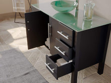 Load image into Gallery viewer, Cambridge Plumbing Vanity Cambridge Plumbing 8116B 48 Inch Solid Wood Bathroom Vanity Set, Espresso Finish with Glass Countertop and Sink, Includes Faucet, Drain and Mirror
