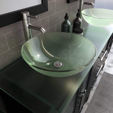 Load image into Gallery viewer, Cambridge Plumbing Vanity Cambridge Plumbing 8119B Complete 63 Inch Solid Wood Bathroom Vanity Set, Espresso Finish with Tempered Glass Countertop and Sink, Includes Faucet, Drain and Matching Vanity Mirror