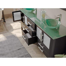 Load image into Gallery viewer, Cambridge Plumbing Vanity Cambridge Plumbing 8119BXL 71 Inch Solid Wood and Glass Double Vessel Sink Vanity Set, Espresso, Polished Chrome