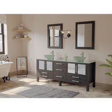 Load image into Gallery viewer, Cambridge Plumbing Vanity Cambridge Plumbing 8119BXL 71 Inch Solid Wood and Glass Double Vessel Sink Vanity Set, Espresso, Polished Chrome