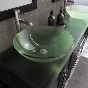 Cambridge Plumbing Vanity Cambridge Plumbing 8119BXL 72 Inch Solid Wood Bathroom Double Vanity Set, Espresso Finish, Tempered Glass Countertop Includes Sinks, Faucet, Drain and Mirrors
