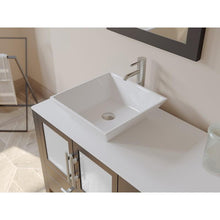Load image into Gallery viewer, Cambridge Plumbing Vanity Cambridge Plumbing 8119XLF-BN 71 Inch Solid Wood Bathroom Vanity Is Compete with A White Porcelain Counter Top and Two Matching White Vessel Sinks, Two Mirrors, and Faucets and Drains