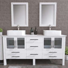 Load image into Gallery viewer, Cambridge Plumbing Vanity Cambridge Plumbing 8119XLW Complete 72&quot; White Vanity Set with Polished Chrome Plumbin