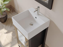 Load image into Gallery viewer, Cambridge Plumbing Vanity Cambridge Plumbing 8137 18 Inch Solid Wood Bathroom Vanity Set, Espresso Finish with White Porcelain Vessel Sink, Includes Faucet, Drain and Mirror