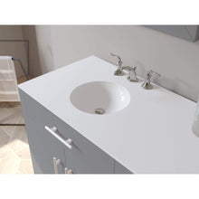 Load image into Gallery viewer, Cambridge Plumbing Vanity Cambridge Plumbing 8162G Complete 72 Inch Solid Wood Bathroom Vanity Set, Gray Finish with White Porcelain Countertop and Sink, Includes Faucet, Drain and Matching Vanity Mirror