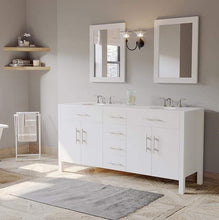 Load image into Gallery viewer, Cambridge Plumbing Vanity Cambridge Plumbing 8162W 72 Inch White Solid Wood and Porcelain Double Vanity Set