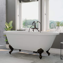 Load image into Gallery viewer, Cambridge Plumbing Vanity Oil Rubbed Bronze Finish Acrylic Double Ended Clawfoot Soaking Tub and Complete Plumbing Package