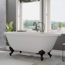 Load image into Gallery viewer, Cambridge Plumbing Vanity Oil Rubbed Bronze Finish Cambridge Plumbing ADE-398684-PKG Acrylic Double Ended Clawfoot Soaking Tub and Complete Plumbing Package