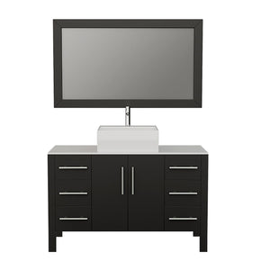 Cambridge Plumbing Vanity Polished Chrome $1,499.00 Cambridge Plumbing 8116 48 Inch Solid Wood Bathroom Vanity Set, Espresso Finish with White Porcelain Vessel Sink, Includes Faucet, Drain and Mirror