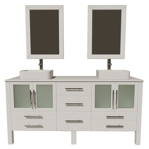 Cambridge Plumbing Vanity Polished Chrome Cambridge Plumbing 8119XLW Complete 72" White Vanity Set with Polished Chrome Plumbin