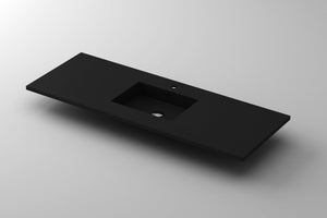 LAVIVA Countertop LAVIVA 313SQ1HSS-60C-MB VIVA Stone 60" Single Sink Matte Black - Solid Surface Countertop