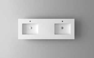 LAVIVA Countertop LAVIVA 313SQ1HSS-60D-MW VIVA Stone 60" Double Sink Matte White - Solid Surface Countertop