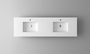 LAVIVA Countertop LAVIVA 313SQ1HSS-72D-MW VIVA Stone 72" Double Sink Matte White - Solid Surface Countertop