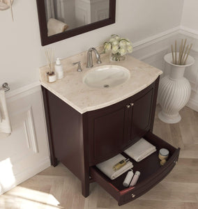LAVIVA Vanity LAVIVA 3130709-32B-JG Estella 32 - Brown Cabinet + Jerusalem Gold Counter