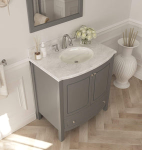 LAVIVA Vanity LAVIVA 3130709-32G-WC Estella 32 - Grey Cabinet + White Carrera Counter