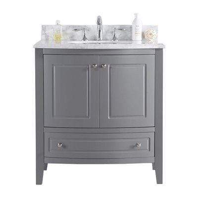 LAVIVA Vanity LAVIVA 3130709-32G-WC Estella 32 - Grey Cabinet + White Carrera Counter