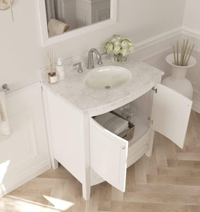 LAVIVA Vanity LAVIVA 3130709-32W-WC Estella 32 - White Cabinet + White Carrera Counter