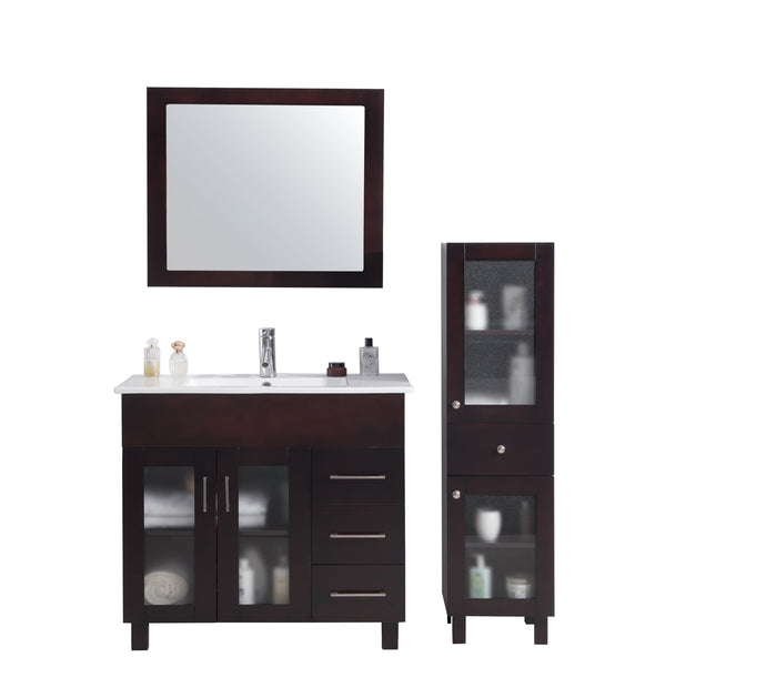 LAVIVA Vanity LAVIVA 31321529-36B-CB Nova 36 - Brown Cabinet + Ceramic Basin Counter
