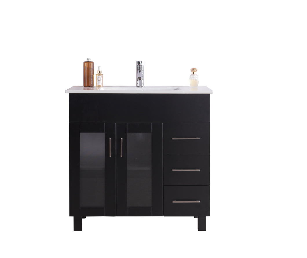 LAVIVA Vanity LAVIVA 31321529-36E-CB Nova 36 - Espresso Cabinet + Ceramic Basin Counter