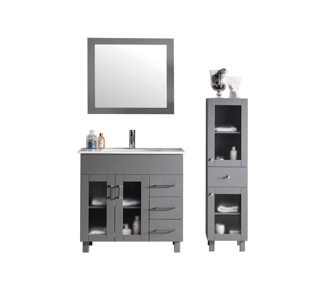 LAVIVA Vanity LAVIVA 31321529-36G-CB Nova 36 - Grey Cabinet + Ceramic Basin Counter