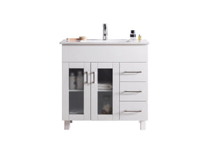 LAVIVA Vanity LAVIVA 31321529-36W-CB Nova 36 - White Cabinet + Ceramic Basin Counter