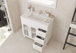LAVIVA Vanity LAVIVA 31321529-36W-CB Nova 36 - White Cabinet + Ceramic Basin Counter