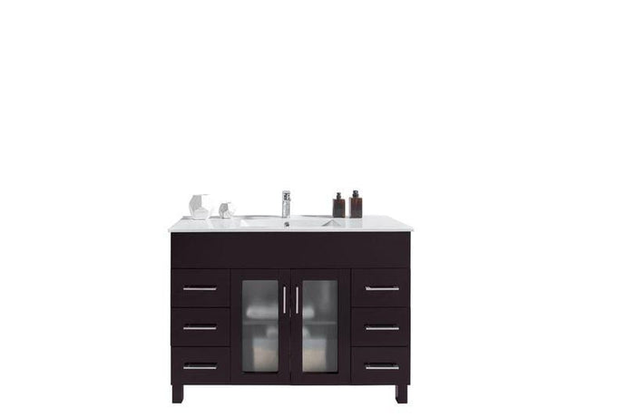 LAVIVA Vanity LAVIVA 31321529-48B-CB Nova 48 - Brown Cabinet + Ceramic Basin Counter
