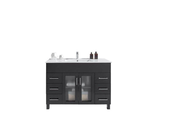 LAVIVA Vanity LAVIVA 31321529-48E-CB Nova 48 - Espresso Cabinet + Ceramic Basin Counter