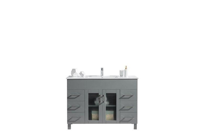 LAVIVA Vanity LAVIVA 31321529-48G-CB Nova 48 - Grey Cabinet + Ceramic Basin Counter