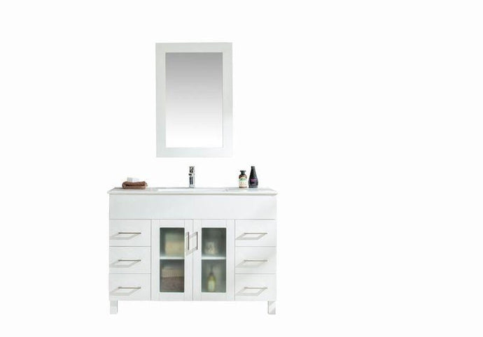 LAVIVA Vanity LAVIVA 31321529-48W-CB Nova 48 - White Cabinet + Ceramic Basin Counter