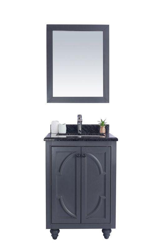LAVIVA Vanity LAVIVA 313613-24G-BW Odyssey - 24 - Maple Grey Cabinet + Black Wood Counter