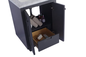 LAVIVA Vanity LAVIVA 313613-24G-MB Odyssey - 24 - Maple Grey Cabinet + Matte Black VIVA Stone Solid Surface Countertop