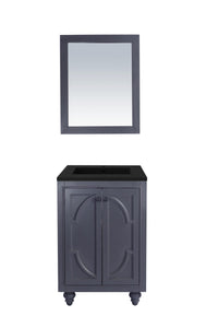 LAVIVA Vanity LAVIVA 313613-24G-MB Odyssey - 24 - Maple Grey Cabinet + Matte Black VIVA Stone Solid Surface Countertop