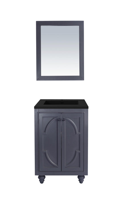 LAVIVA Vanity LAVIVA 313613-24G-MB Odyssey - 24 - Maple Grey Cabinet + Matte Black VIVA Stone Solid Surface Countertop