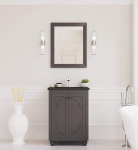 LAVIVA Vanity LAVIVA 313613-24G-MB Odyssey - 24 - Maple Grey Cabinet + Matte Black VIVA Stone Solid Surface Countertop