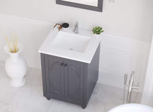 Load image into Gallery viewer, LAVIVA Vanity LAVIVA 313613-24G-MW Odyssey - 24 - Maple Grey Cabinet + Matte White VIVA Stone Solid Surface Countertop