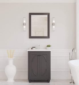 LAVIVA Vanity LAVIVA 313613-24G-MW Odyssey - 24 - Maple Grey Cabinet + Matte White VIVA Stone Solid Surface Countertop