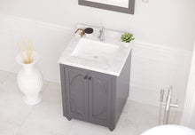 Load image into Gallery viewer, LAVIVA Vanity LAVIVA 313613-24G-WC Odyssey - 24 - Maple Grey Cabinet + White Carrera Counter