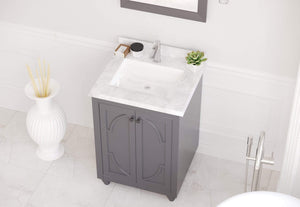 LAVIVA Vanity LAVIVA 313613-24G-WC Odyssey - 24 - Maple Grey Cabinet + White Carrera Counter